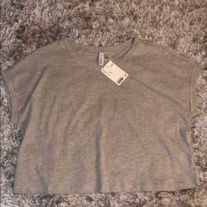 Grey and pink crop top